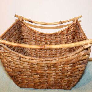 Wicker Rattan Basket Planter   Decor 9"X7.5"